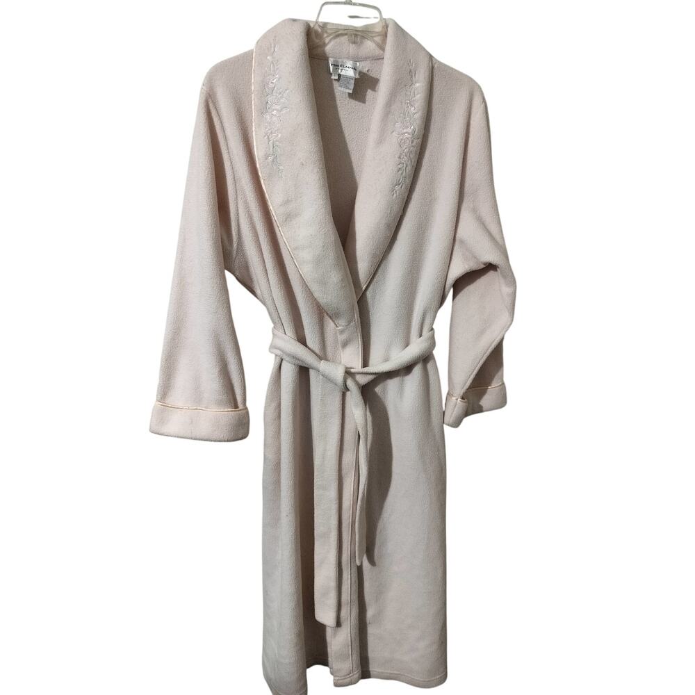 5949)Vtg Miss Elaine Intimate Soft Pink Fleece Wrap Robe Large